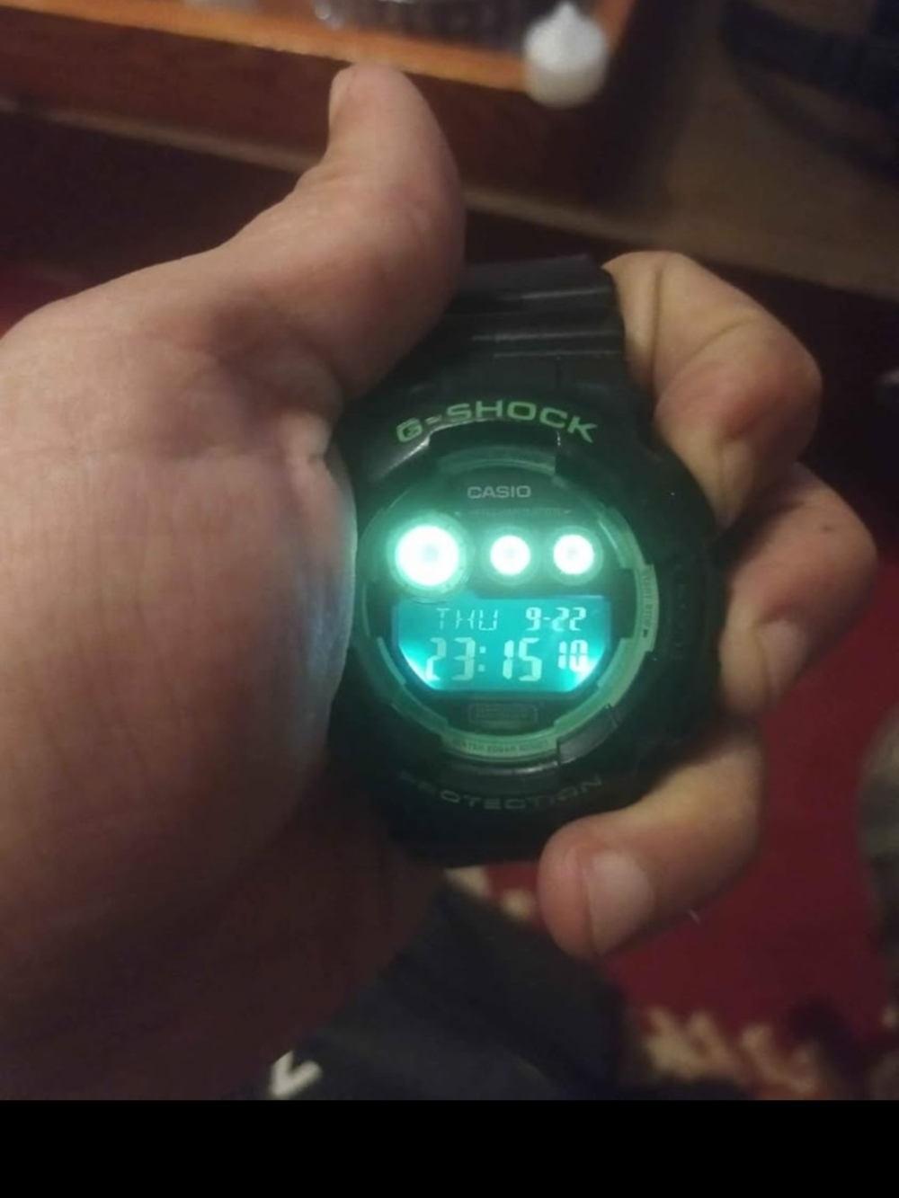Casio G-Shock Digital Watch - Black with Green Backlight